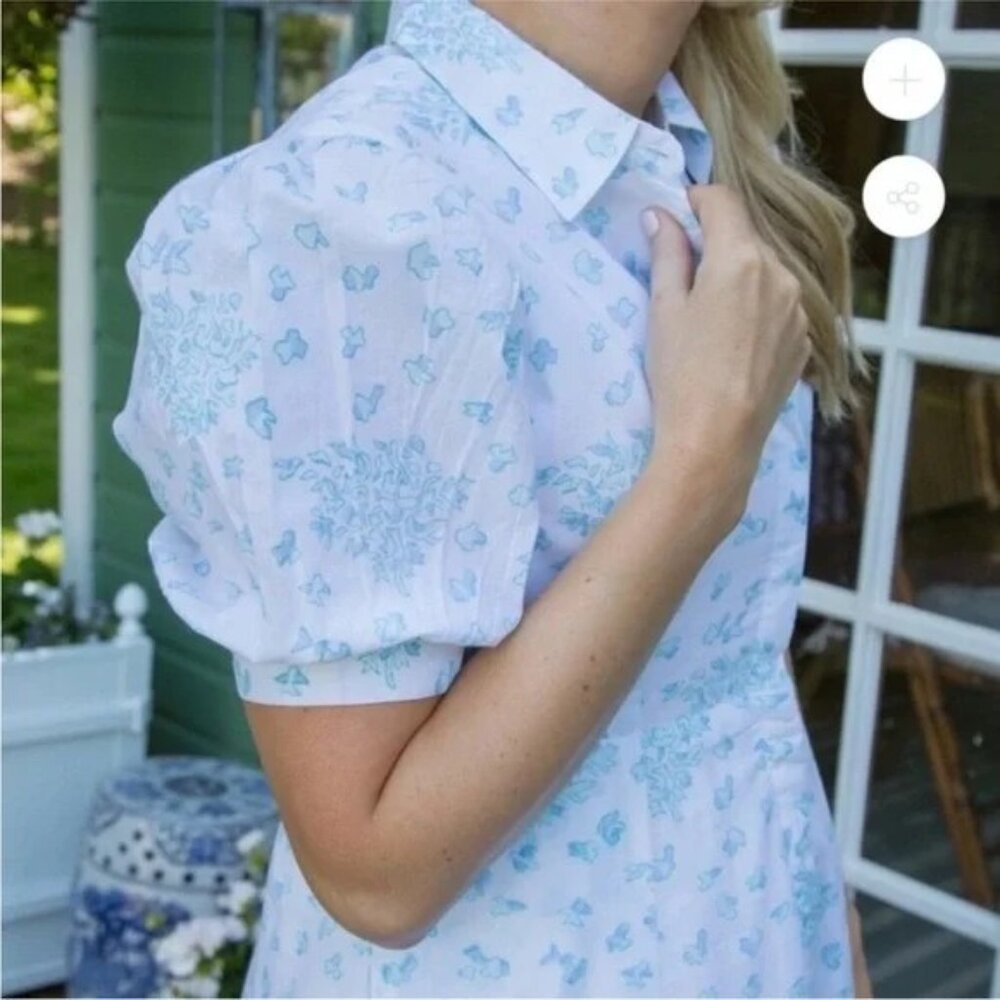 Julia Amory/India Amory The JA Shirt Dress, Robins Egg Tulip, Size L